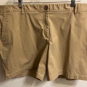 Talbots Relaxed Chino Shorts - Khaki - NWOT - Plus Size 18W